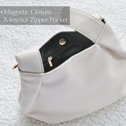 Women's Clutch Soft Vegan Leather Hobo Top Handle Bag Small Tote Purse