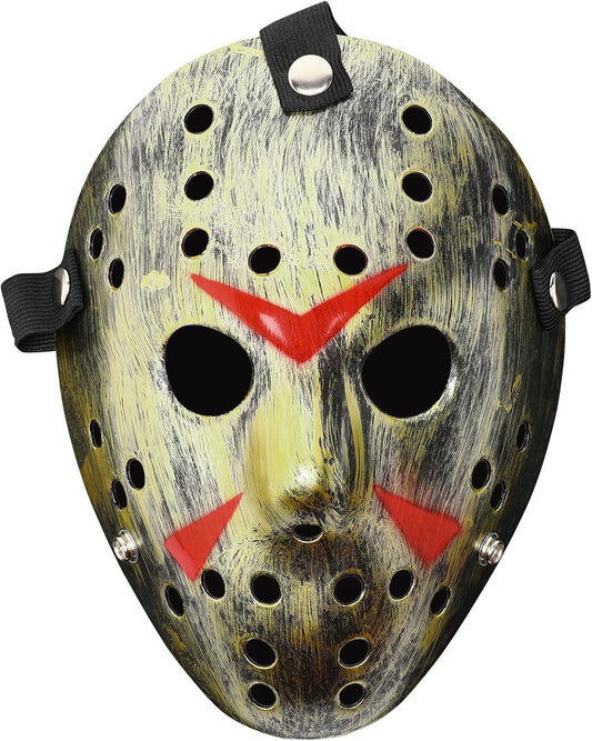 HWQVA Scary Halloween Mask for Adults, Hockey Mask，Slasher killer Costume Prop