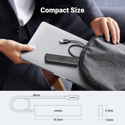 UGREEN USB Hub 3.0, 4 Ports USB A Splitter Ultra Slim Expander for Mouse, Keyboard, Flash Drive, U Disk, Printer Compatible with Laptop, Desktop PC, Xbox, PS5, Mouse, Keyboard and More, 0.5ft
