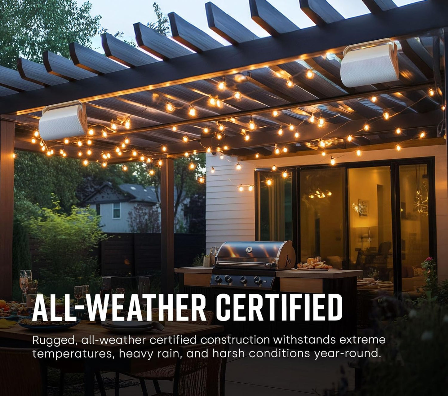 Polk Audio Atrium 6 Outdoor All-Weather Speakers with Bass Reflex Enclosure (Pair, Black), Broad Sound Coverage, Speed-Lock Mounting System