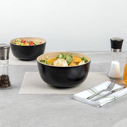 Restaurantware-Bambuddha 51 Ounce Extra Large Salad Bowl, 1 Heavy-Duty Round Salad Bowl - Sustainable, Reusable, Blue Bamboo Serving Dish, for Serving Salads, Fruits, and Appetizers