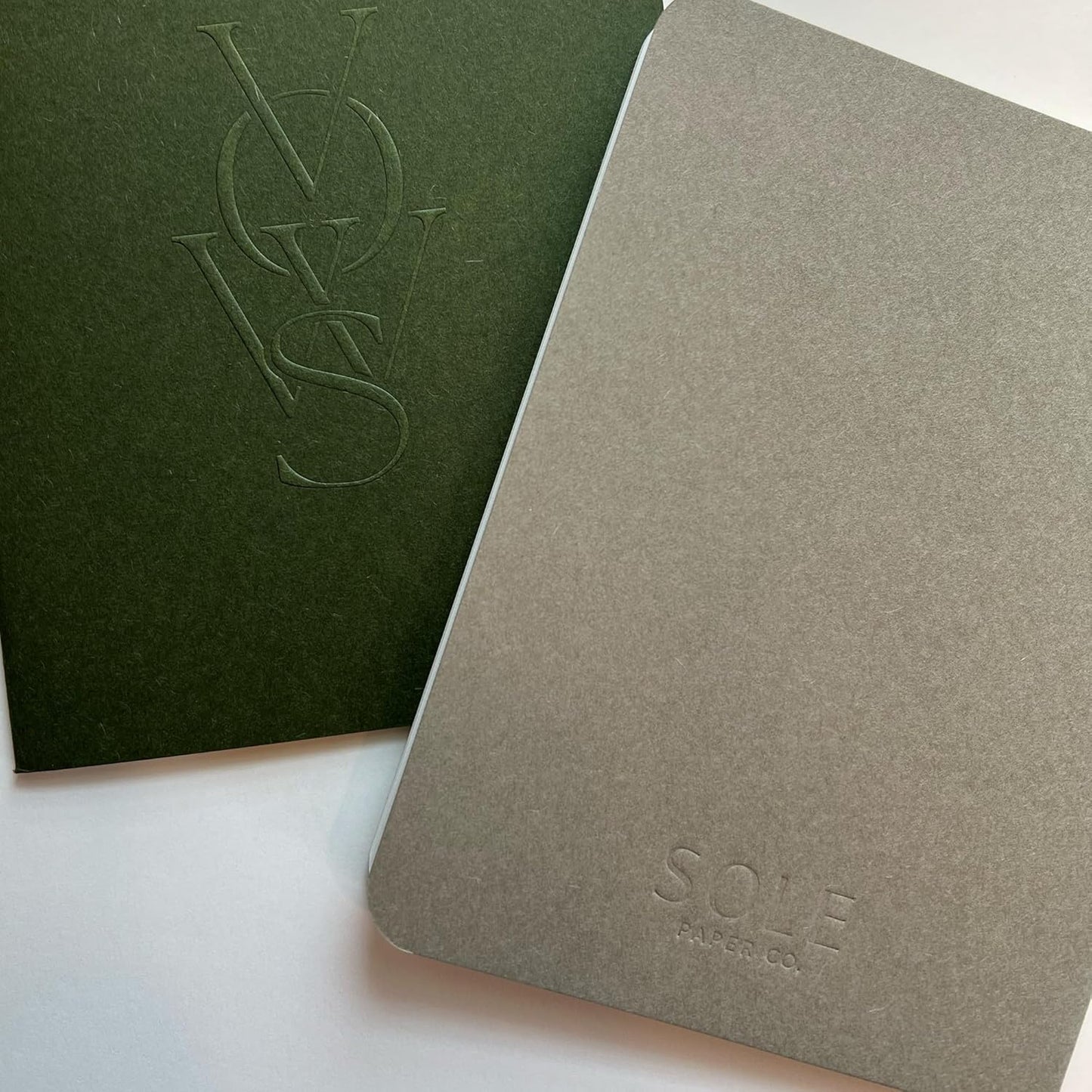 SOLE PAPER CO. Embossed Vow Books, His & Her Unisex, Vow Renwal, Bride & Groom, Wedding Vow Books, Couples Books, Hand Crafted Modern Books (Vellum)