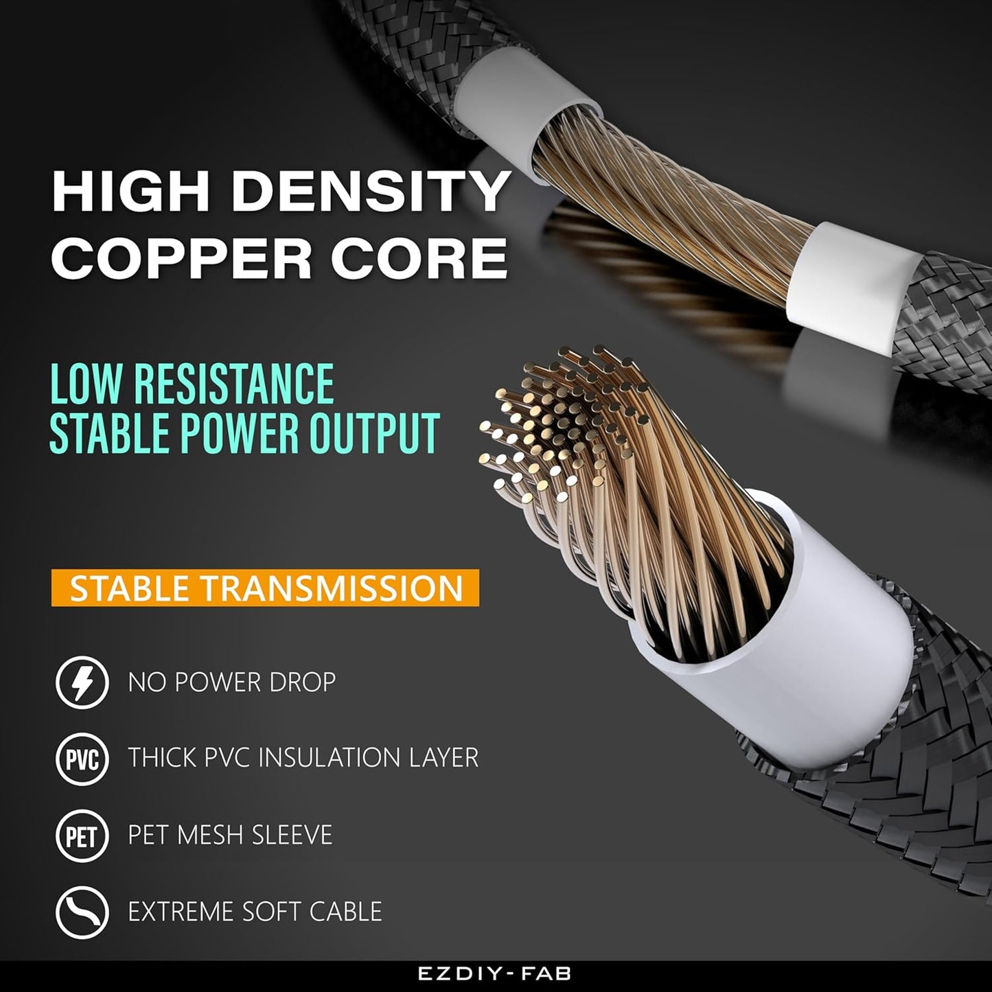 EZDIY-FAB PSU Extension Cable Sleeved Custom Mod PC Power Supply Cable, Soft Nylon Braided with Comb Kit 24PIN/8PIN to 6+2Pin/ 8PIN to 4+4PIN-30CM 300MM - All White Edition