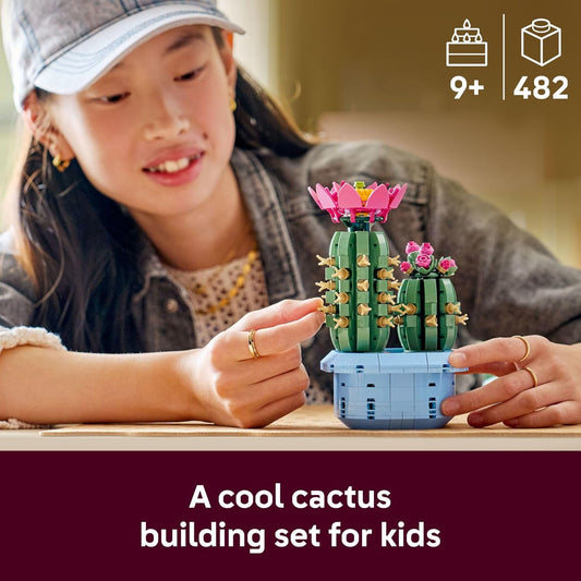 Flowering Cactus Building Toy | Plant Building Set | Artificial Cactus Decor | Construction Block Cactus | Creative Display Model - PuriLite