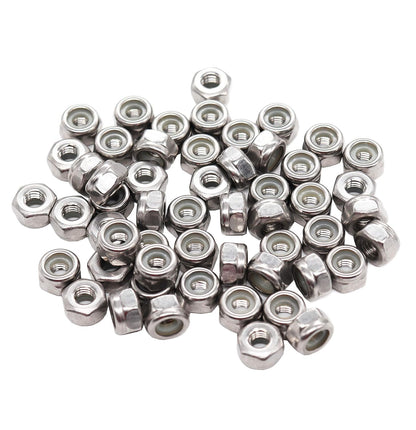 binifiMux 50pcs 1/4-20 Nylon Inserted Self Locking Nuts 304 Stainless Steel