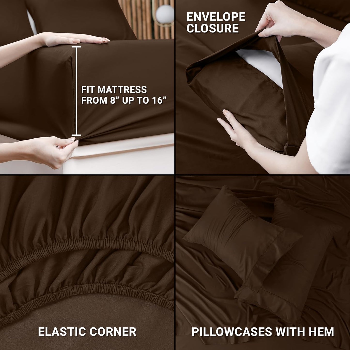 Utopia Bedding Queen Bed Sheet Set - 4 Piece Bedding - Soft Brushed Microfiber Fabric - Shrinkage & Fade Resistant - Easy Care (White)