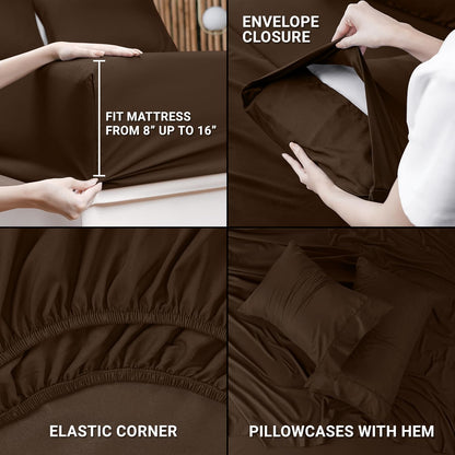 Utopia Bedding Queen Bed Sheet Set - 4 Piece Bedding - Soft Brushed Microfiber Fabric - Shrinkage & Fade Resistant - Easy Care (White)