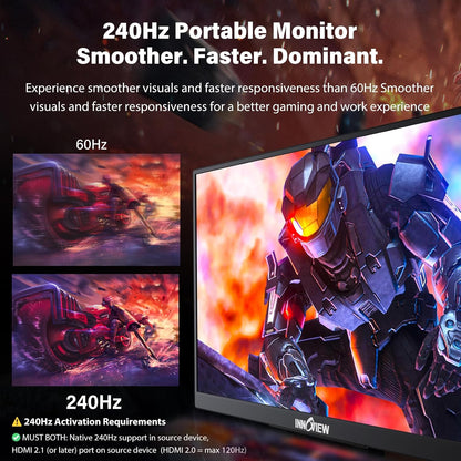 InnoView 4K OLED Portable Monitor, 14 Inch OLED Monitor for Laptop, 100% DCI-P3, 1MS with Speaker and Stand, USB-C HDMI High-end Screen for Laptop PC MAC Phone PS4 Xbox Switch