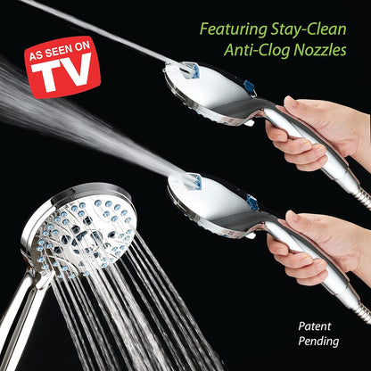Purilite Select 8-Setting Handheld Shower Head – High Pressure, Self-Cleaning, Total Shower Hygiene System