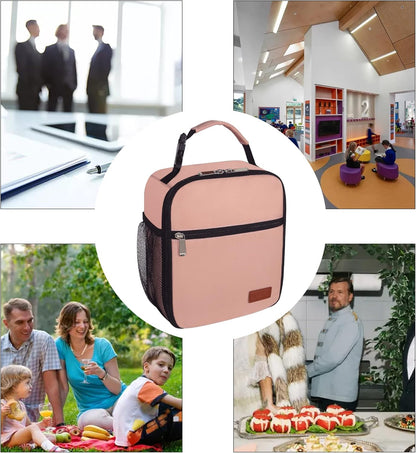 Lunch Box for Men Women Adults Small Lunch Bag for Office Work Picnic - Reusable Portable Lunchbox, Black