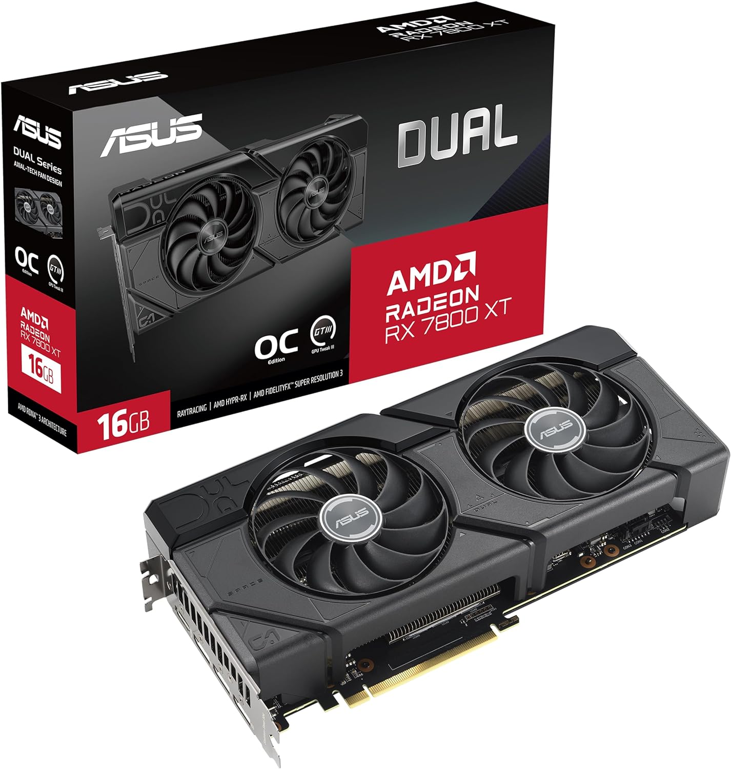 ASUS Prime Radeon™ RX 9060 XT 16GB GDDR6 OC Edition Graphics Card (PCIe 5.0, HDMI/DP 2.1, 2.5-Slot Design, axial-tech Fans, Dual Ball Fan Bearings, Dual BIOS, ASUS GPU Guard)
