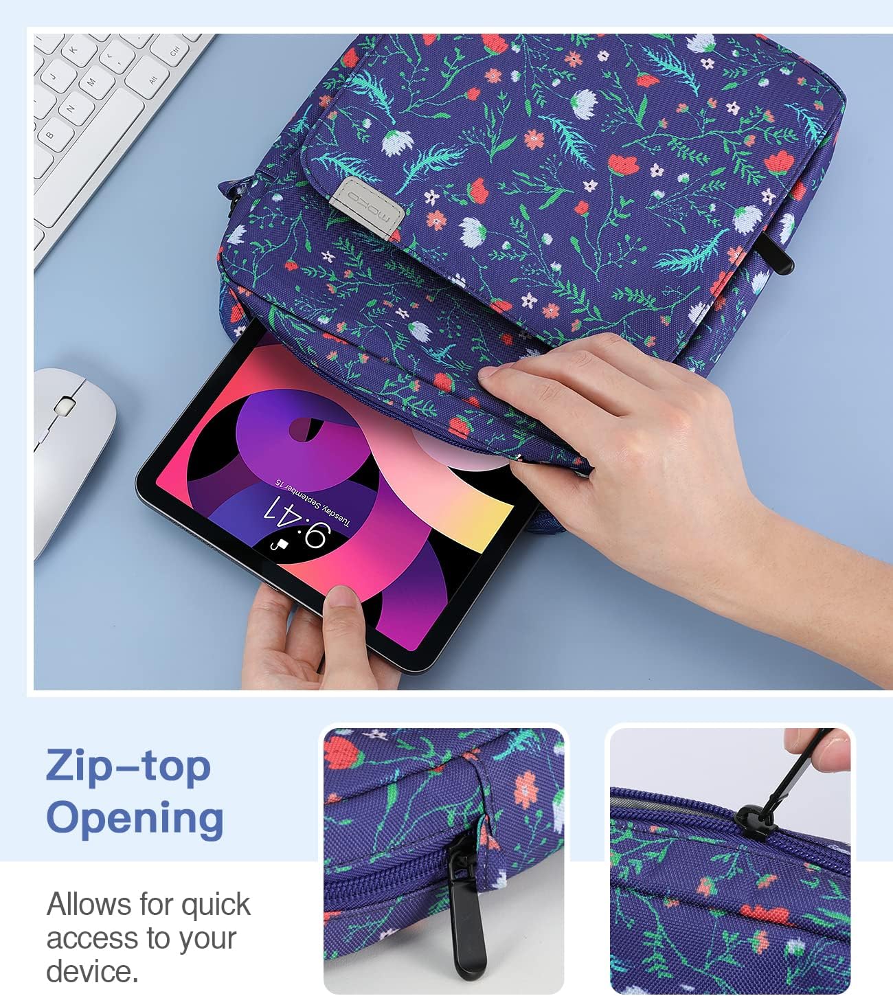 MoKo 13.3-14 Inch Laptop Sleeve Bag Fits MacBook Pro M3/M2 14" 2023, MacBook Pro 13" M2, New MacBook Air 13.6" M3/M2 2024/2022,Tab S8 Ultra 14.6",Handle Carrying Case with Shoulder Strap, Black & Gray - PuriLite