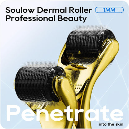 Derma Roller 1MM Microneedling Roller for Women and Men 540 Titanium Derma Roller for Hair and Beard