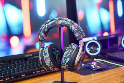 WC BandZ Virtuoso - Protective Headband Cover for Corsair Virtuoso Gaming Headsets - Machine Washable, No More Flaking Leather - Compatible with Virtuoso Wireless, XT, and SE | 90's Black