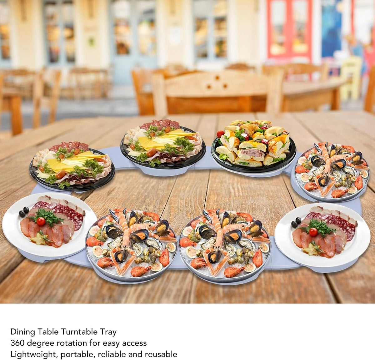 Lazy Susan Turntable, 360° Rotation Turntable Tray for Kitchen, Dining Room, Gatherings, Family Events, Reusable Portable Rotating Food Rotating Serving Turntable