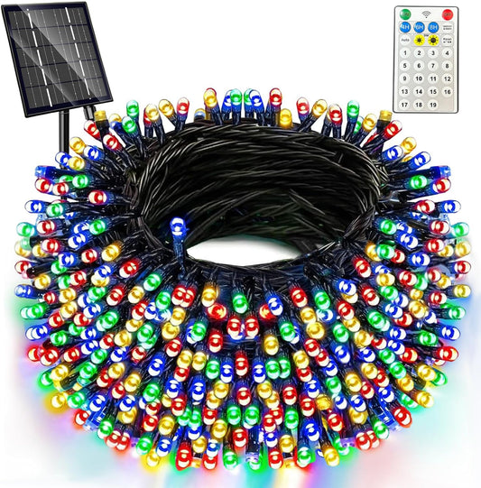 200ft Multicolor Outdoor Christmas Lights,400 LED 19 Mode Solar String Lights,Solar Christmas Lights Outdoor for Trees, Parties, Gardens, Balconies - Waterproof Decorations