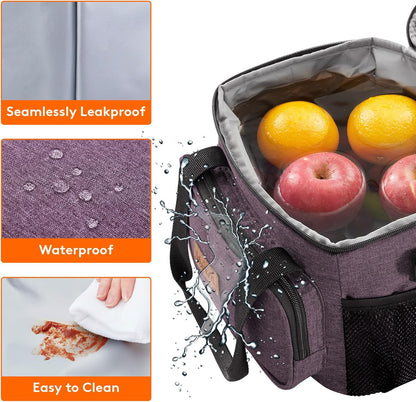 Lifewit Lunch Bag for Men, Insulated Lunch Box Leakproof Soft Cooler Cooling Tote for Adult Women, Waterproof Reusable Lunch Bags for Work Office Outdoor Picnic Camping, Black, 12-Can (9L)