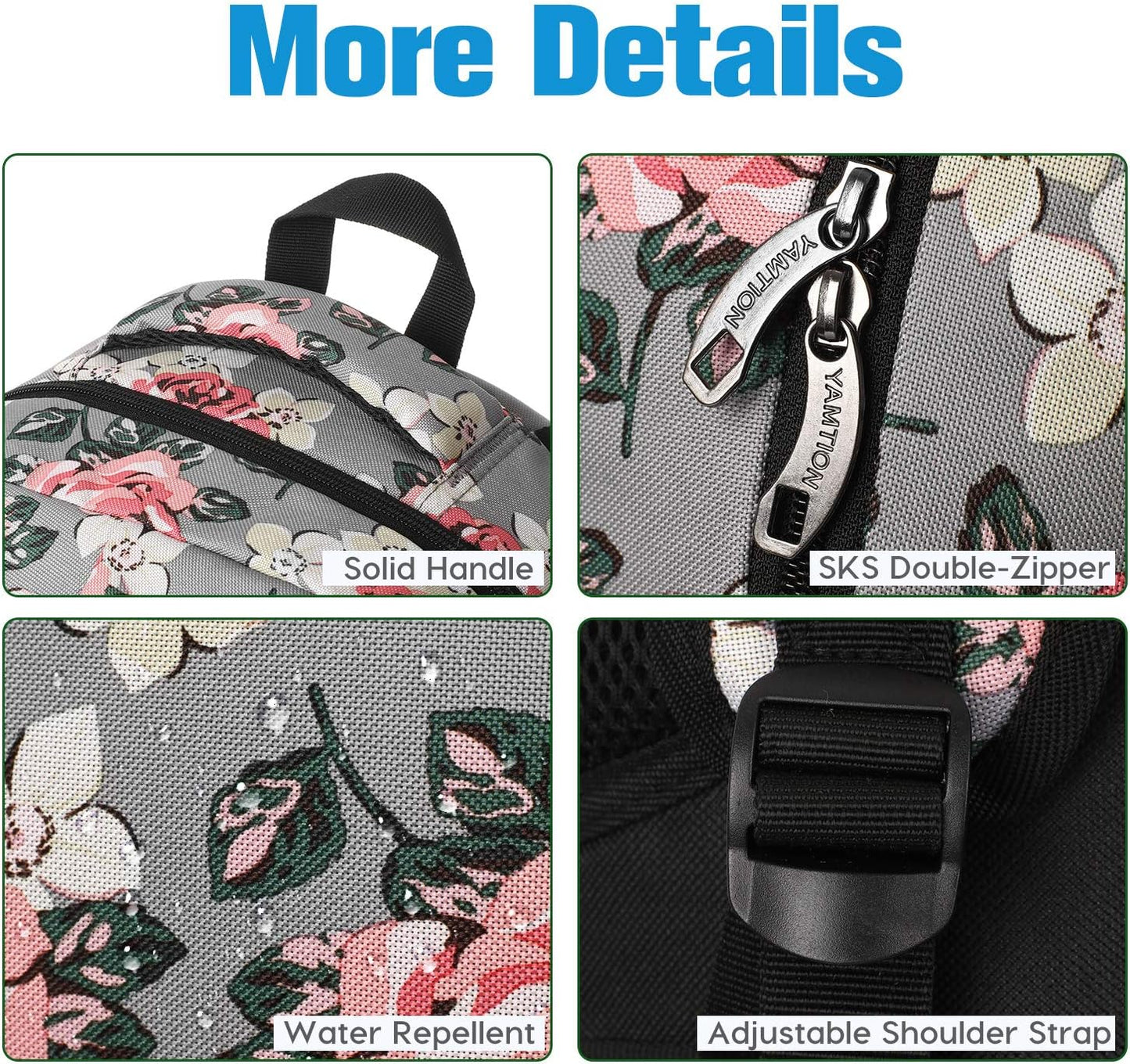 Backpack for Teen Girls,Boys School Backpack for Women with USB,College Backpack,Big Flower