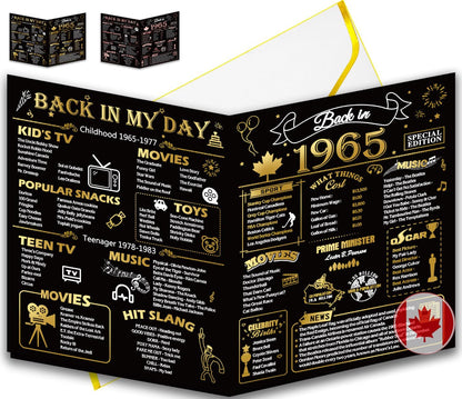 50th Birthday Card, Jumbo CANADA 25x20cm Back in 1975, Gilding Happy 50th Birthday Decoration for Woman, Men, Funny 50 Birthday Gifts for Wife, Husband, Him, Her, Mom