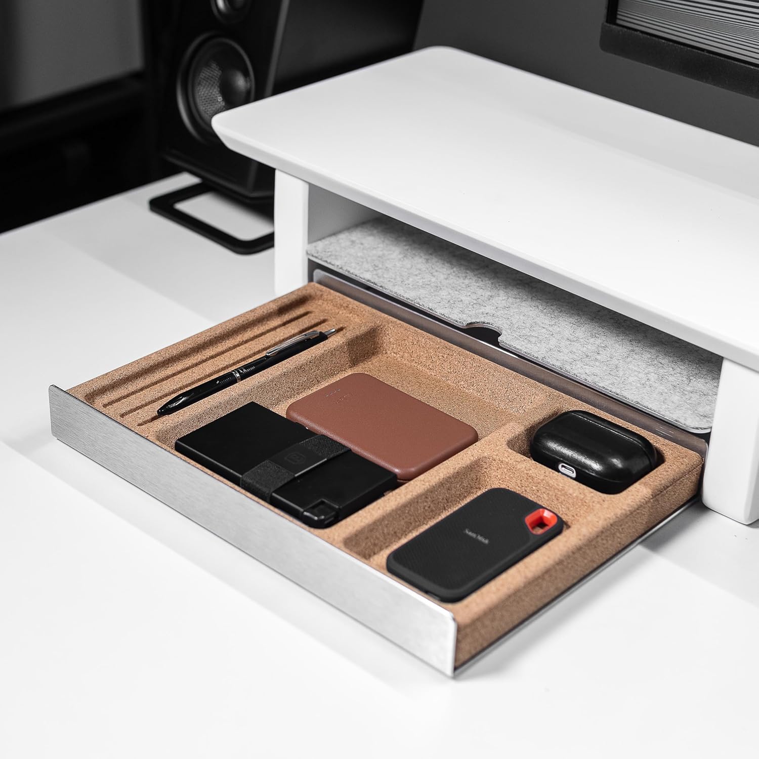 Desk Tray Organizer | Drawer Desk Organizer | Stationery Storage Tray | Aluminum Desk Organizer | Desktop Catchall Tray - PuriLite