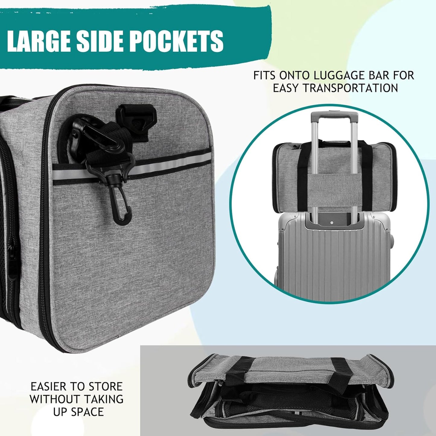 Top tasta Dog Cat Carrier Pet Carriers for Small Medium Large Cats Dogs Carrier Soft Sided Small Puppy Dog Carrier Portable Foldable Airline Approved Dog Cat Travel Carrier Grey Medium