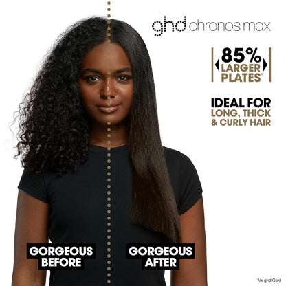 ghd Chronos & Chronos Max Stylers | 1" and 2" Wide, Flat Iron Hair Straighteners | 3X Faster Styling | More Shine, Less Frizz & 3X Straighter in One Stroke, Results that Last 24hrs | 85% More Shine, 2X Less Frizz, No Heat Damage
