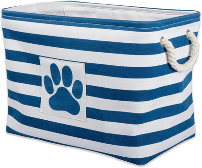 DII Bone Dry RoundSmall Pet Toy and Accessory Storage Bin, 12"(Dia) x9(H), Collapsible Organizer Storage Basket for Home Decor, Pet Toy, Blankets, Leashes and Food-Gray Stripes