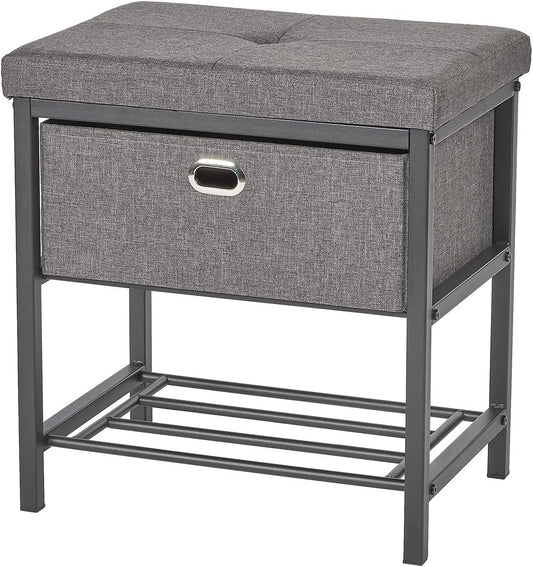 Neatfreak Storage Bench With Drawer - Entryway Seat With Shoe Rack - Home Decor Stool for Mudroom, Foyer or Foot Rest - 13 x 18 x 19 Inch