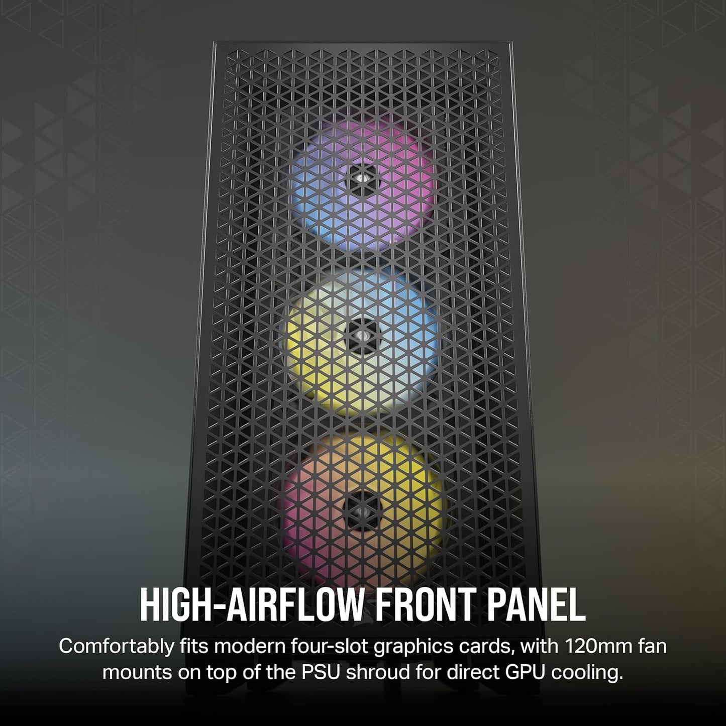 CORSAIR 3000D Airflow Mid-Tower PC Case – 2X SP120 Elite Fans – Four-Slot GPU Support – Fits up to 8X 120mm Fans – High-Airflow Design – Black