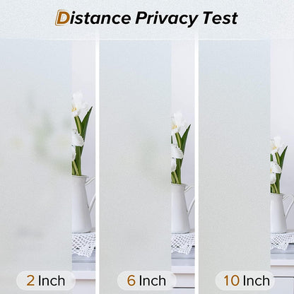 rabbitgoo Window Films for Privacy, Static Cling Frosted Glass Sticker, Non-Adhesive Privacy Film Sun Blocking Window Covering Frosting Vinyl Bathroom Sliding Glass Door, 44.5 x 200cm, Pure Frosted