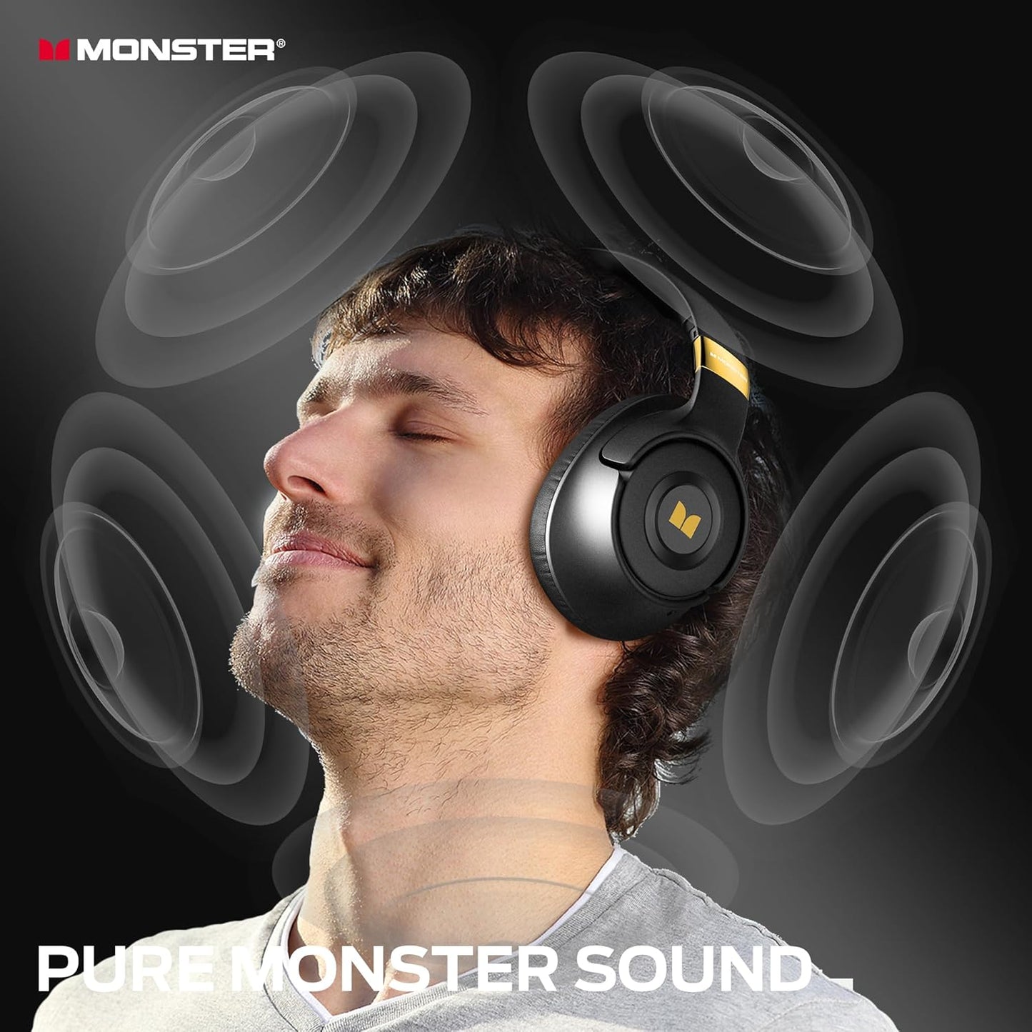 Monster Persona SE ANC Active Noise Cancelling Headphones, Bluetooth Headphones Over Ear with 60H Playtime, HiFi Stereo Audio, Deep Bass, Wireless Headphone for Home Office