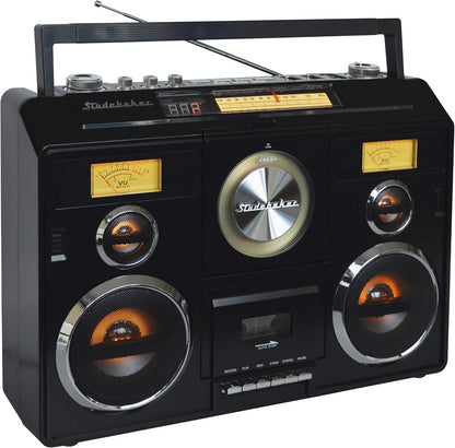 Sound Station Portable Stereo with Bluetooth/CD/AM-FM Radio/Cassette Recorder (Silver)