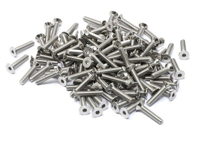 iexcell 5 Pcs M8 x 80mm Thread Pitch 1.25 mm Stainless Steel 304 Hex Socket Flat Head Cap Screws Bolts Kit