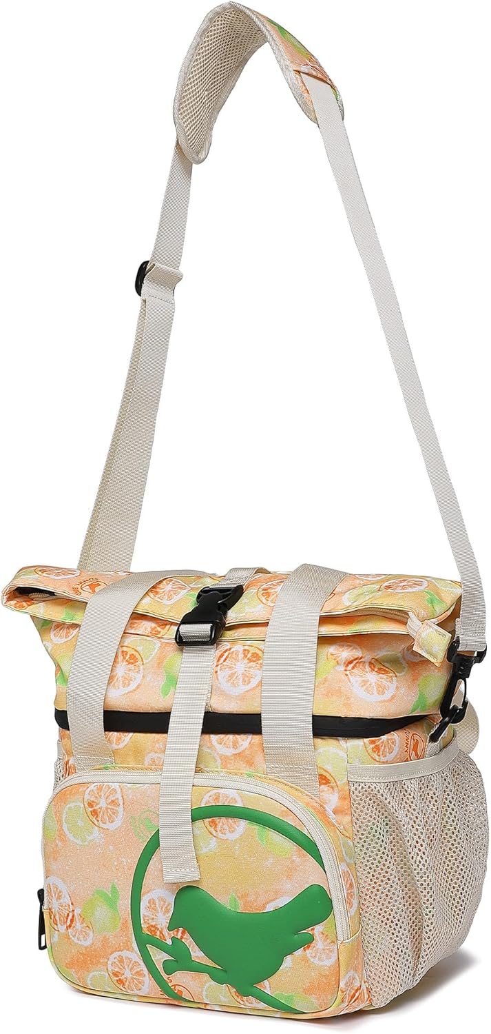 SUNNY BIRD Dual Compartment Lunch Bag Insulated Lunch Box for Women and Men (Green with Boho Strap)