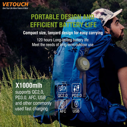 Portable Carbon Monoxide Detector, 3 in 1 CO/Temperature/Air Humidity MeterDetector with Round HD LCD Display, Portable CO Detector for Home, Camping and Travel