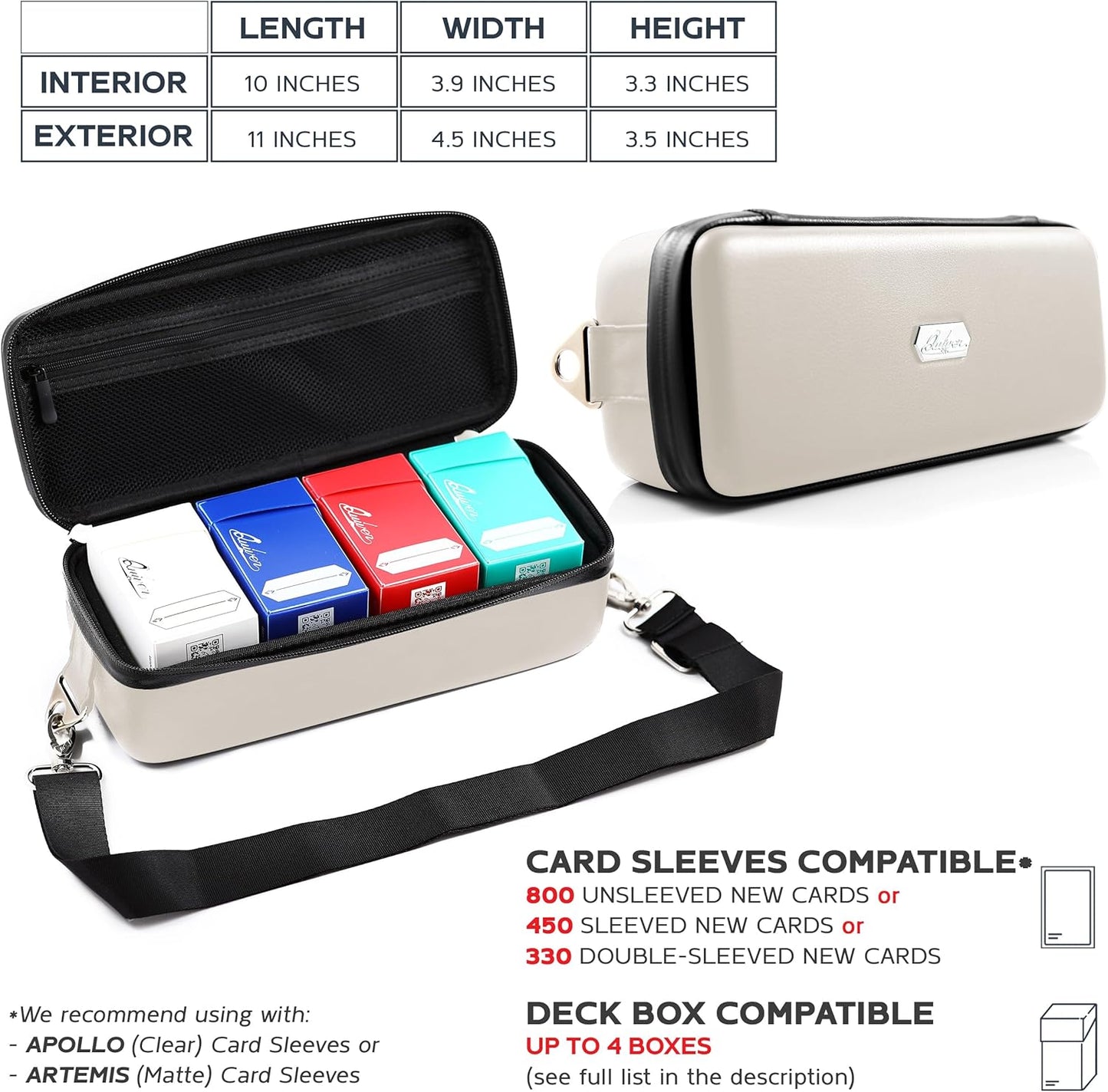 Pink Bolt Card Carrying Case - Playing Card Case Deck Box Storage, Compatible with TCG, Magic: the Gathering Commander MTG, YuGiOh & other Trading Cards (+ 100 Apollo Sleeves)