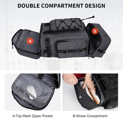 WITZMAN Travel Backpack for Men Women Carry on Bags for Airline Approved Convertible Duffle Luggage Backpack Shoe Compartment