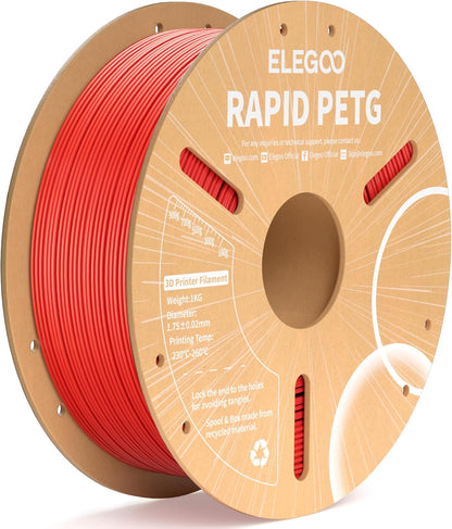 ELEGOO Rapid PETG Filament 1.75mm Black 1KG, 3D Printer Filament Max 600 mm/s High Speed Printing, Dimensional Accuracy +/- 0.02 mm Fit Most FDM Printer 1kg Cardboard Spool