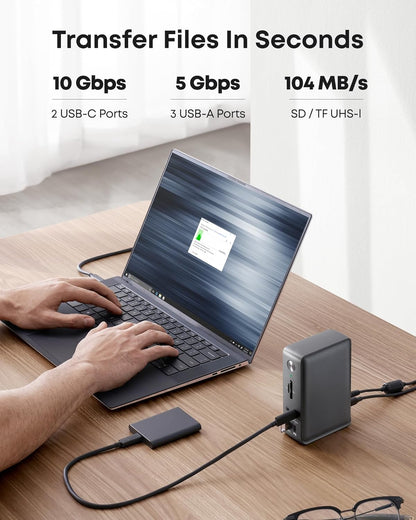 Anker Docking Station, PowerExpand 13-in-1 USB-C Dock, 85W Charging for Laptop, 18W Charging for Phone, 4K HDMI, 1Gbps Ethernet, Audio, USB-A Gen 1, USB-C Gen 2, SD 3.0 (Doesn’t Support MST for macOS)