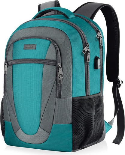 Backpack for Men and Women, School Backpacks for Teen Boys and Girls, Black Water Resistant Back Pack, Business Men Sturdy Computer Bag with USB Charging Port, Gifts