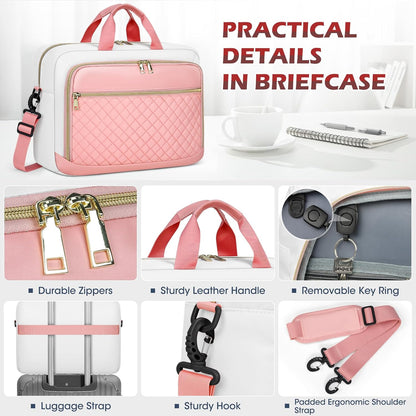 Laptop Bag 17 Inch Laptop Briefcase for Women Waterproof Computer Messenger Bag Professional Laptop Case for Business Work - PuriLite