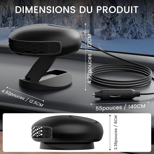 Blytra Car Heater for Winter Portable - 12V Heater with 150W Fast Heating, Defrosting Fan and 360° Rotation for Cars, Trucks, and SUVs,1