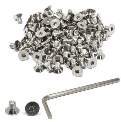 iexcell 5 Pcs M8 x 80mm Thread Pitch 1.25 mm Stainless Steel 304 Hex Socket Flat Head Cap Screws Bolts Kit