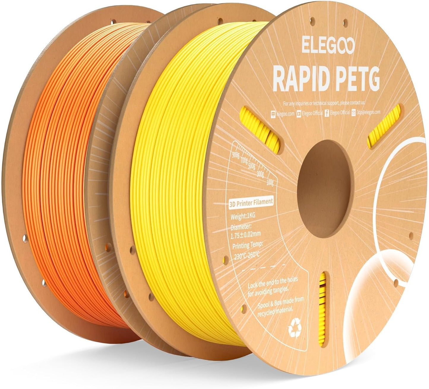 ELEGOO Rapid PETG Filament 1.75mm Black 1KG, 3D Printer Filament Max 600 mm/s High Speed Printing, Dimensional Accuracy +/- 0.02 mm Fit Most FDM Printer 1kg Cardboard Spool