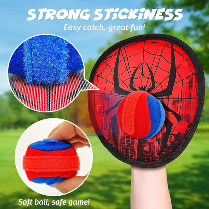 Toss and Catch Ball Game Set for Kids, Outdoor Velcro Paddle Catch Game with Balls and Storage Bag, Yard Beach Pool Sports Toy for Ages 3–12 - PuriLite