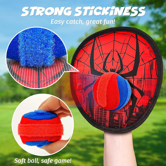 Toss and Catch Ball Game Set for Kids, Outdoor Velcro Paddle Catch Game with Balls and Storage Bag, Yard Beach Pool Sports Toy for Ages 3–12 - PuriLite