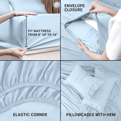 Utopia Bedding Queen Bed Sheet Set - 4 Piece Bedding - Soft Brushed Microfiber Fabric - Shrinkage & Fade Resistant - Easy Care (White)