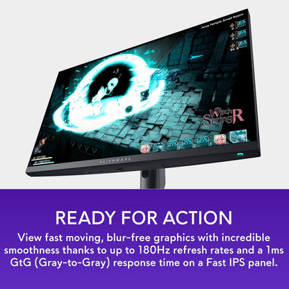 Alienware 25 Gaming Monitor AW2523HF 24.5" IPS LED Full HD (1920 × 1080) 360Hz Display - AMD FreeSync - VESA - Monitor (USB, HDMI) Height/Tilt/Swivel/Pivot Adjustability - Dark Side of The Moon