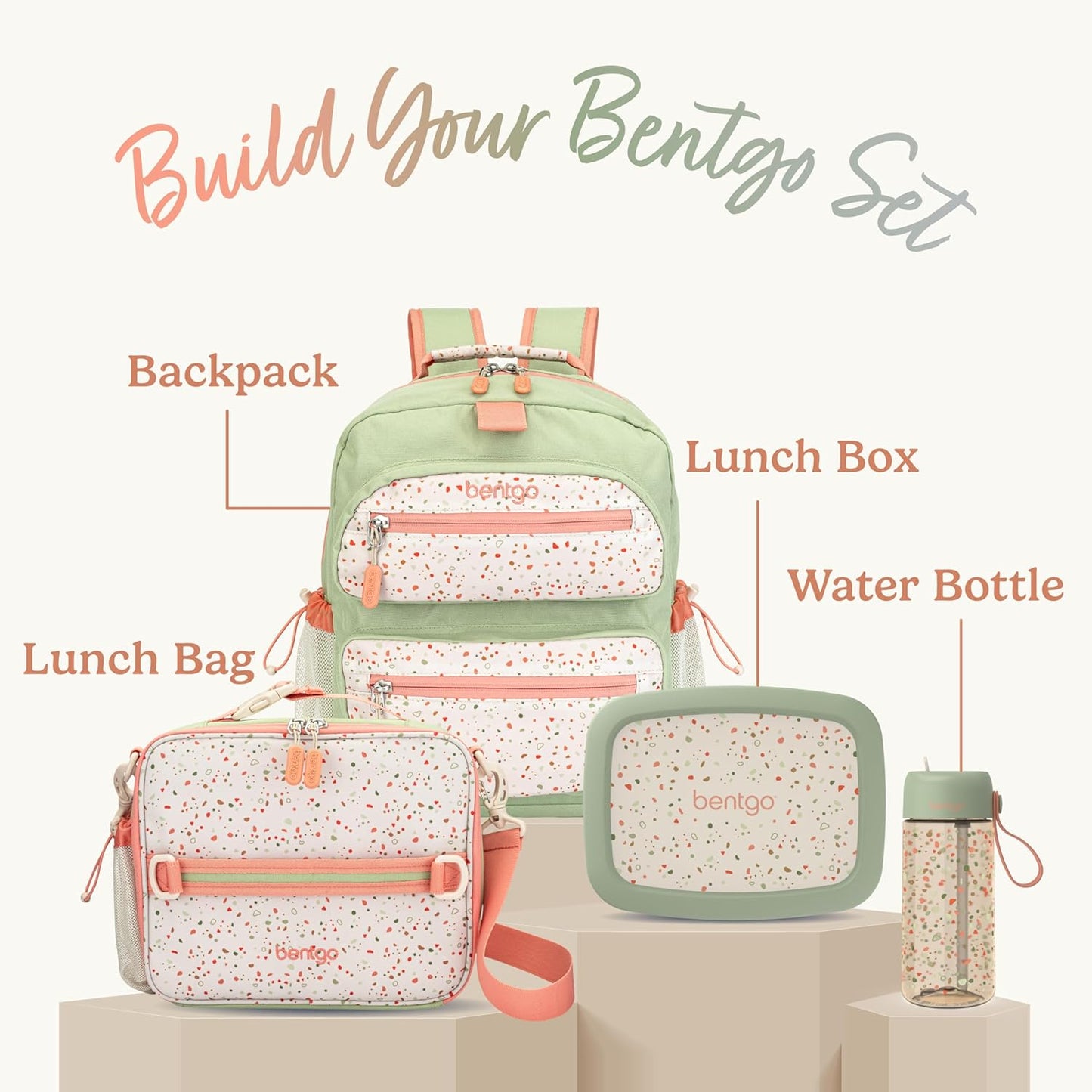 Bentgo Kids 5-Compartment Leak-Proof Bento-Style Lunch Box (Whimsy & Wonder Collection) - Ideal for Ages 3-7, Drop-Proof & Durable, Dishwasher Safe, & PFAS & BPA-Free Materials (Starry Sprinkle)