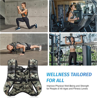 ZELUS Weighted Vest, 6lb/8lb/12lb/16lb/20lb/25lb/30lb Weight Vest with Reflective Stripe for Workout, Strength Training, Running, Fitness, Muscle Building, Weight Loss, Weightlifting